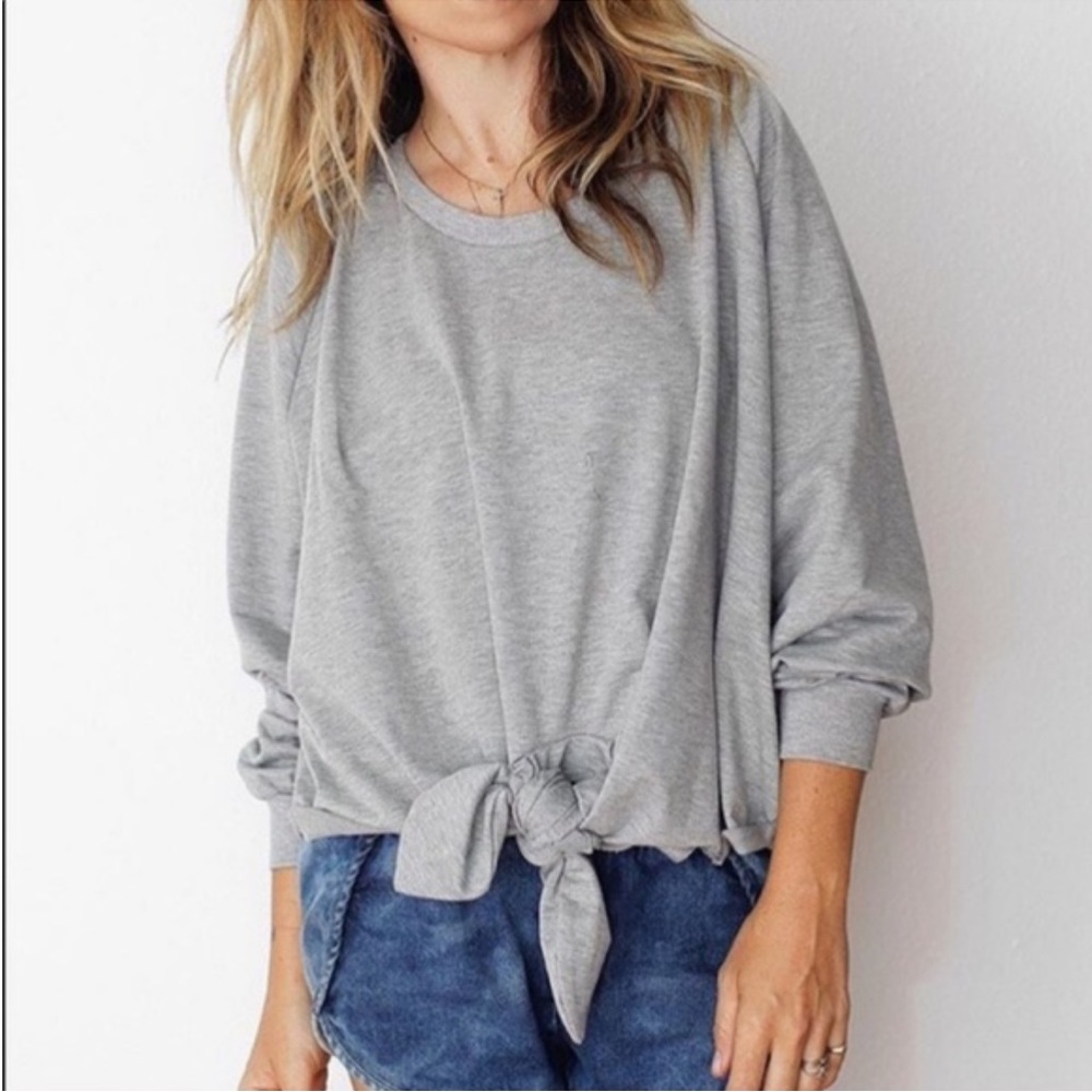 NUDE Tie-Front Oversized Sweatshirt